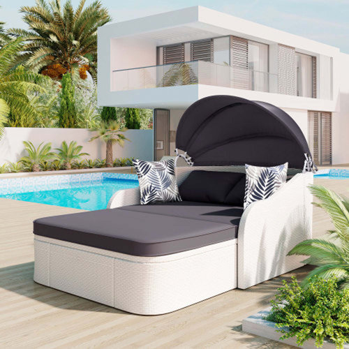 White Wicker Chaise Lounges Youll Love In 2024 Wayfair Canada